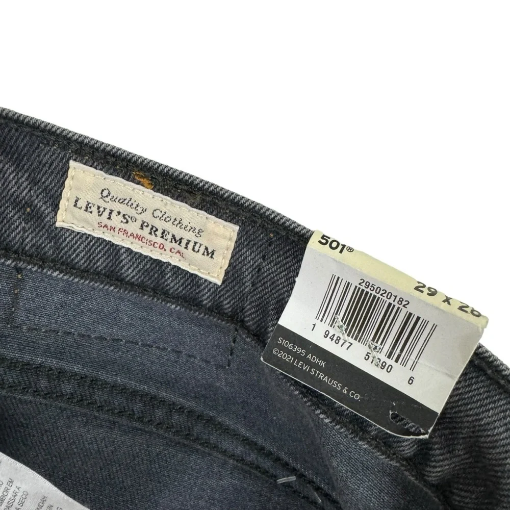 Levis 501 Skinny Jeans Size 29x28 Distressed Signature Button Fly Grey NWT